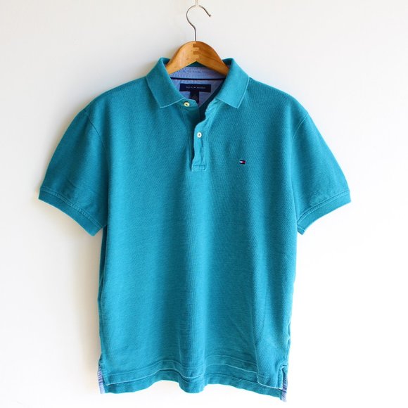 Tommy Hilfiger Cyan Blue Polo Shirt - Picture 1 of 4